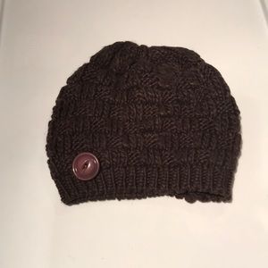 Brown knitted beanie